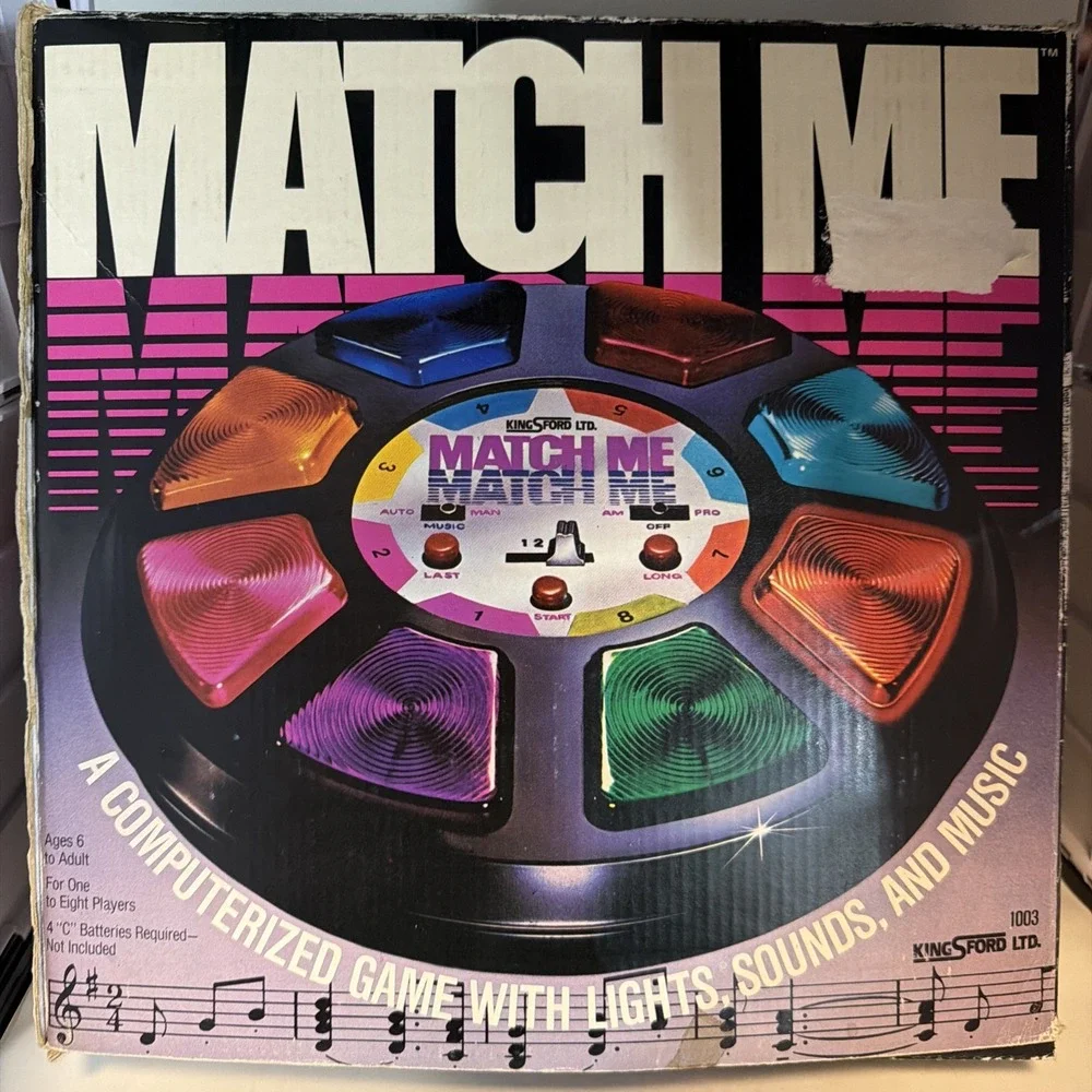 1979 Kingsford Match Me Computerized Game of Lights Sounds & Music w/ Box WORKS